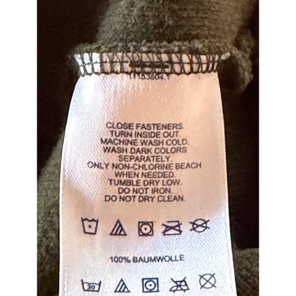 Lands’ End Men’s XXL 100% Cotton Olive w/ Orange Trim Quarter-Zip Pullover - Picture 6 of 6